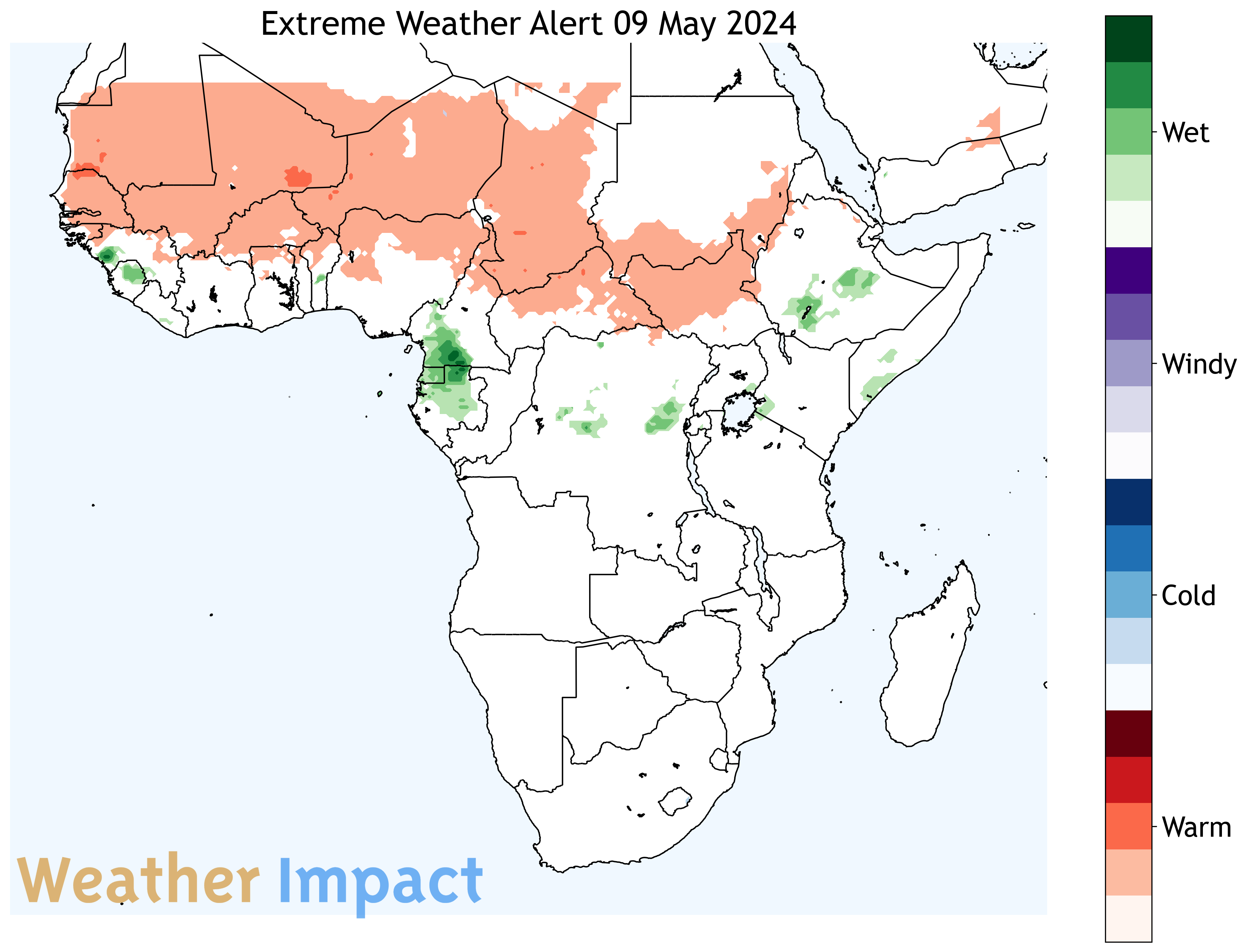 Daily updated extreme weather alert for Sub-Sahara Africa